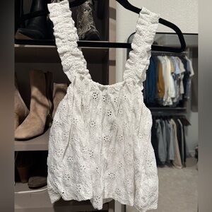 Zara White Eyelet Tank Top